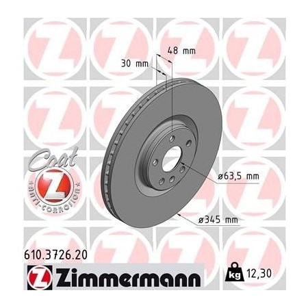 Zimmermann Brake Disc - Standard/Coated, 610372620 610372620